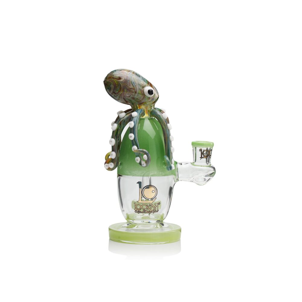 Lookah 10” Cute Unique Percolator Octopus Glass Bong (WPC1224YL) - Green