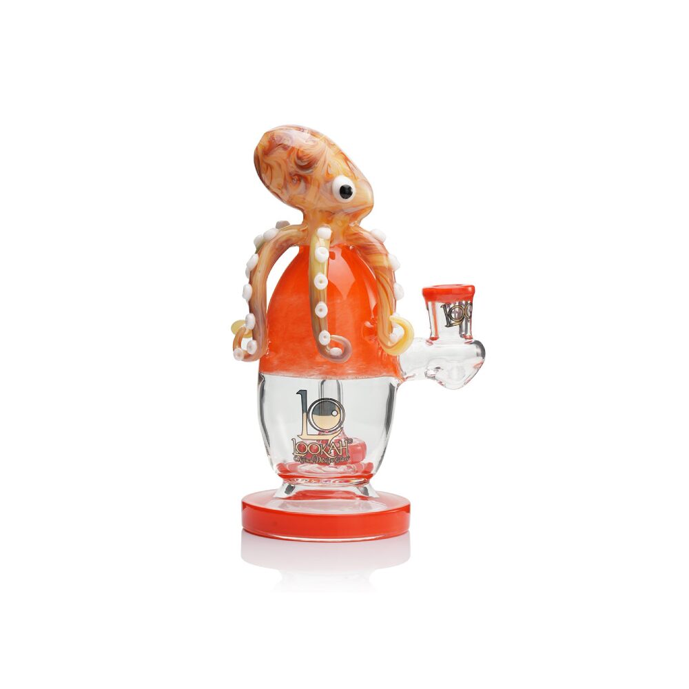Lookah 10” Cute Unique Percolator Octopus Glass Bong (WPC1224YL) - Orange