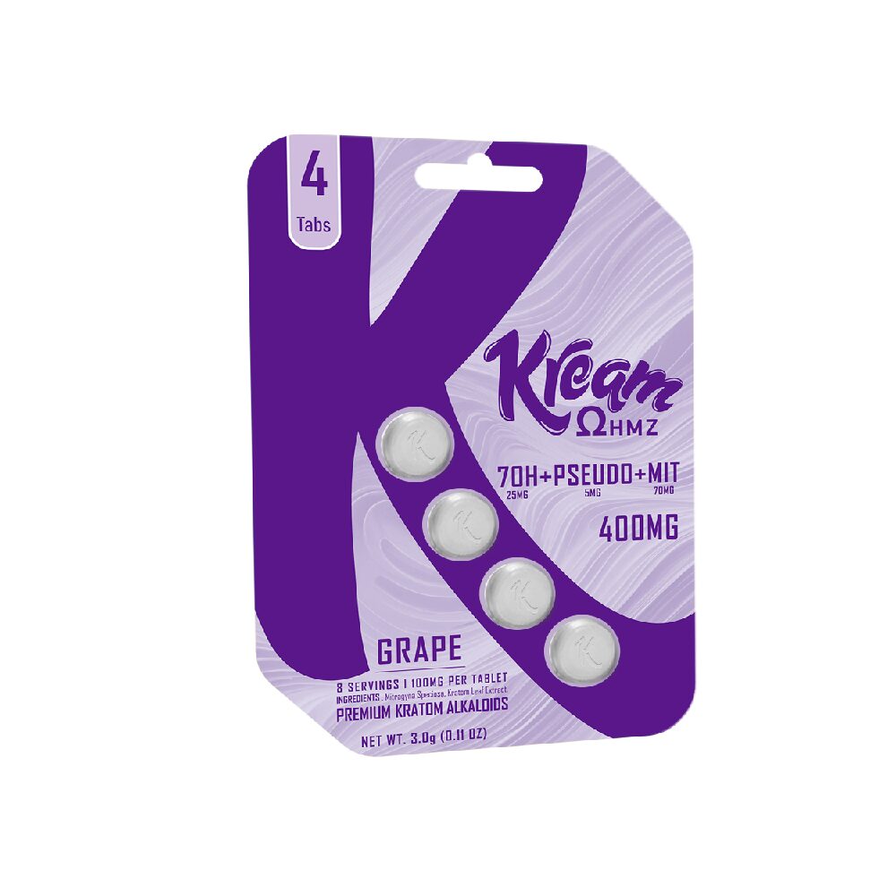 Kream (Kratom)(100mg 4ct tablets) 7-Hydroxy - Grape