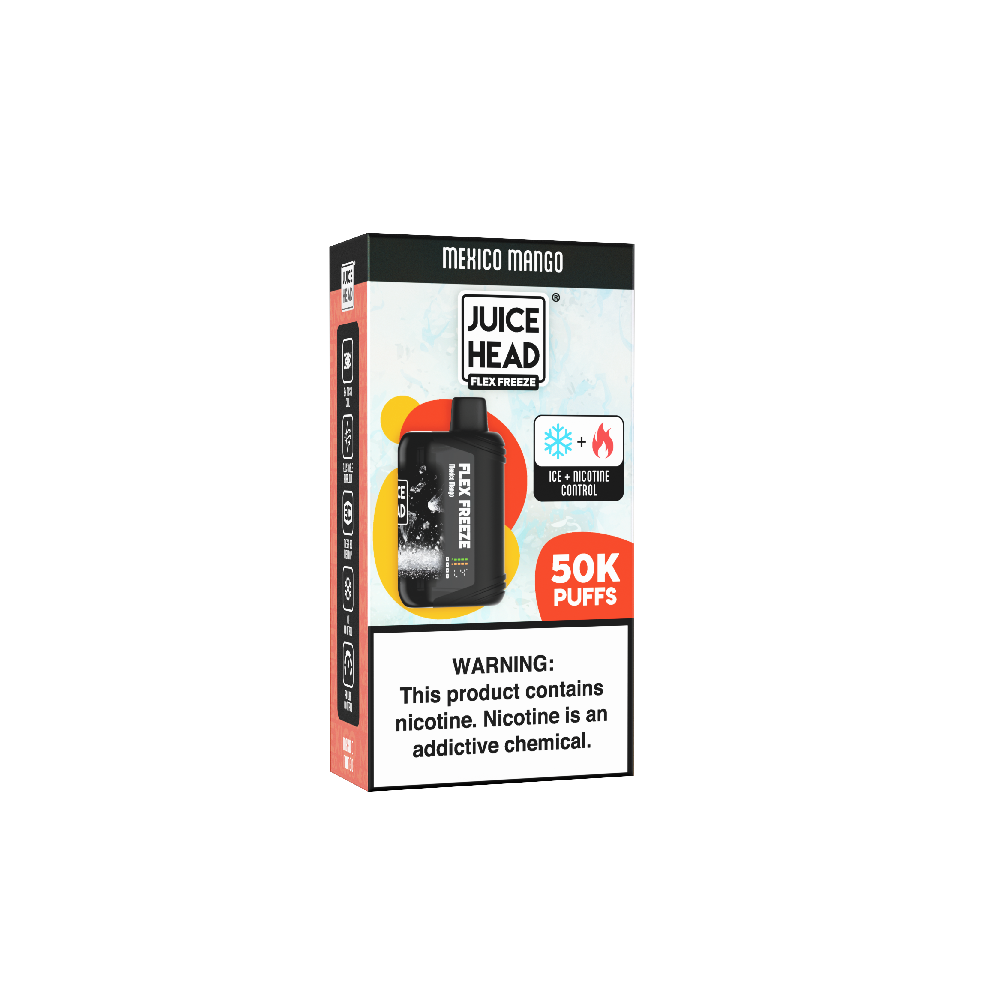 Juice Head Flex Freeze (Dispo) | 50000 Puff | 24mL | 50mg | Mexico Mango with packaging