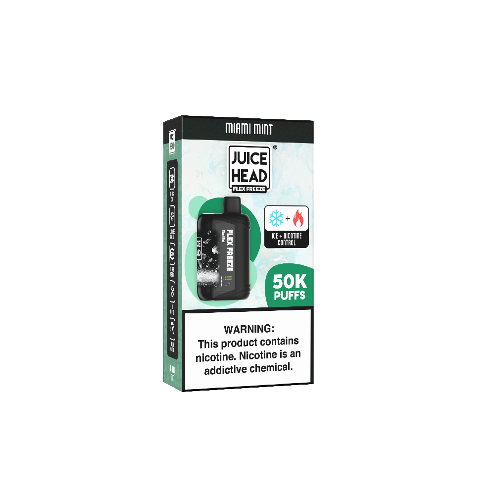 Juice Head Flex Freeze (Dispo) | 50000 Puff | 24mL | 50mg | Miami Mint with packaging