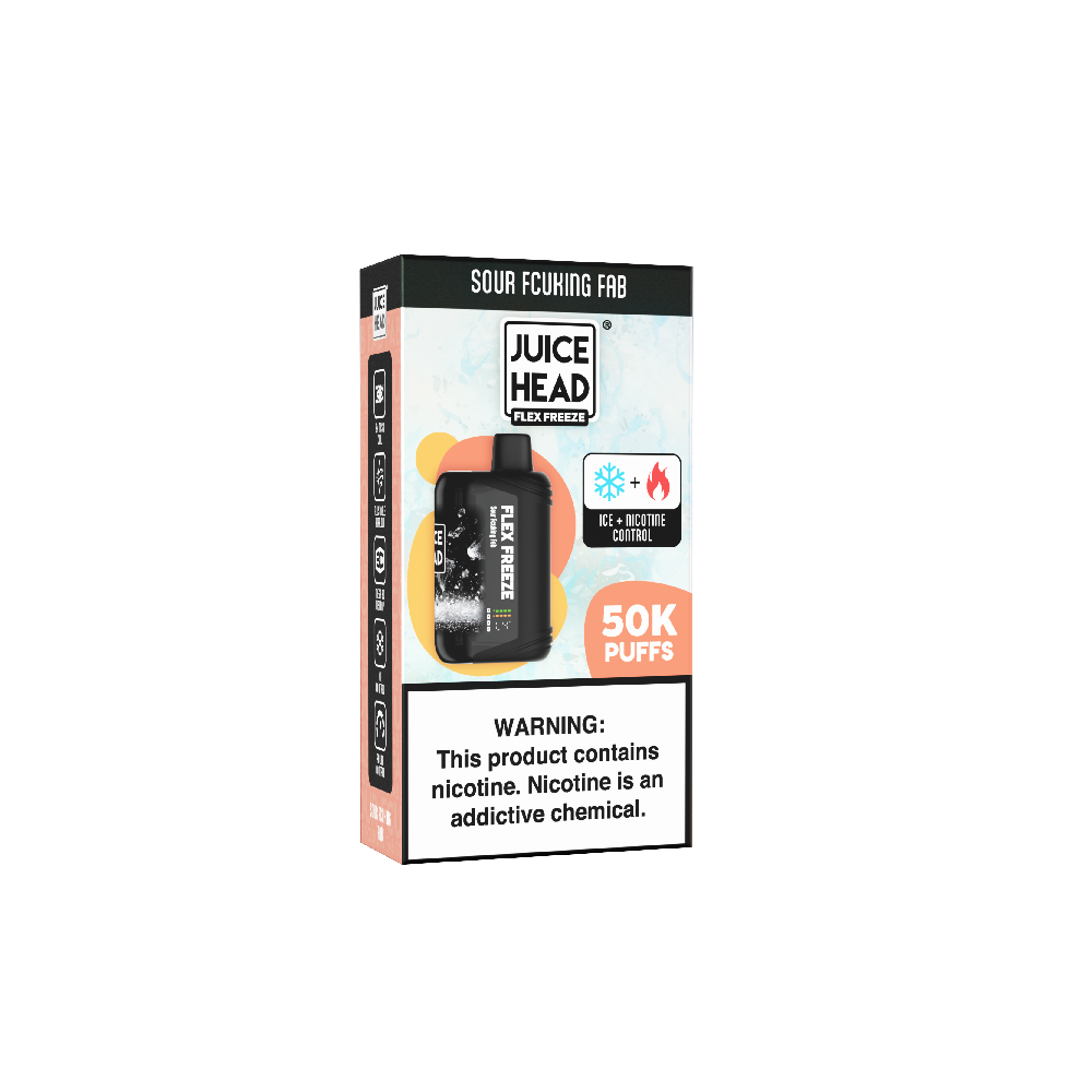 Juice Head Flex Freeze (Dispo) | 50000 Puff | 24mL | 50mg | Sour Fcuking Fab with packaging