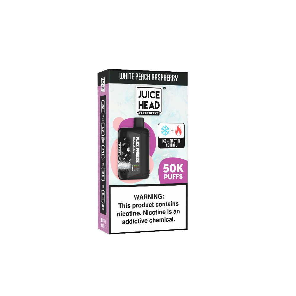 Juice Head Flex Freeze (Dispo) | 50000 Puff | 24mL | 50mg | White Peach Raspberry with packaging