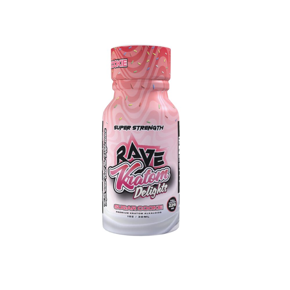 Rave Kratom Liquid Shot (225mg 30mL) Delights - Sugar Cookie