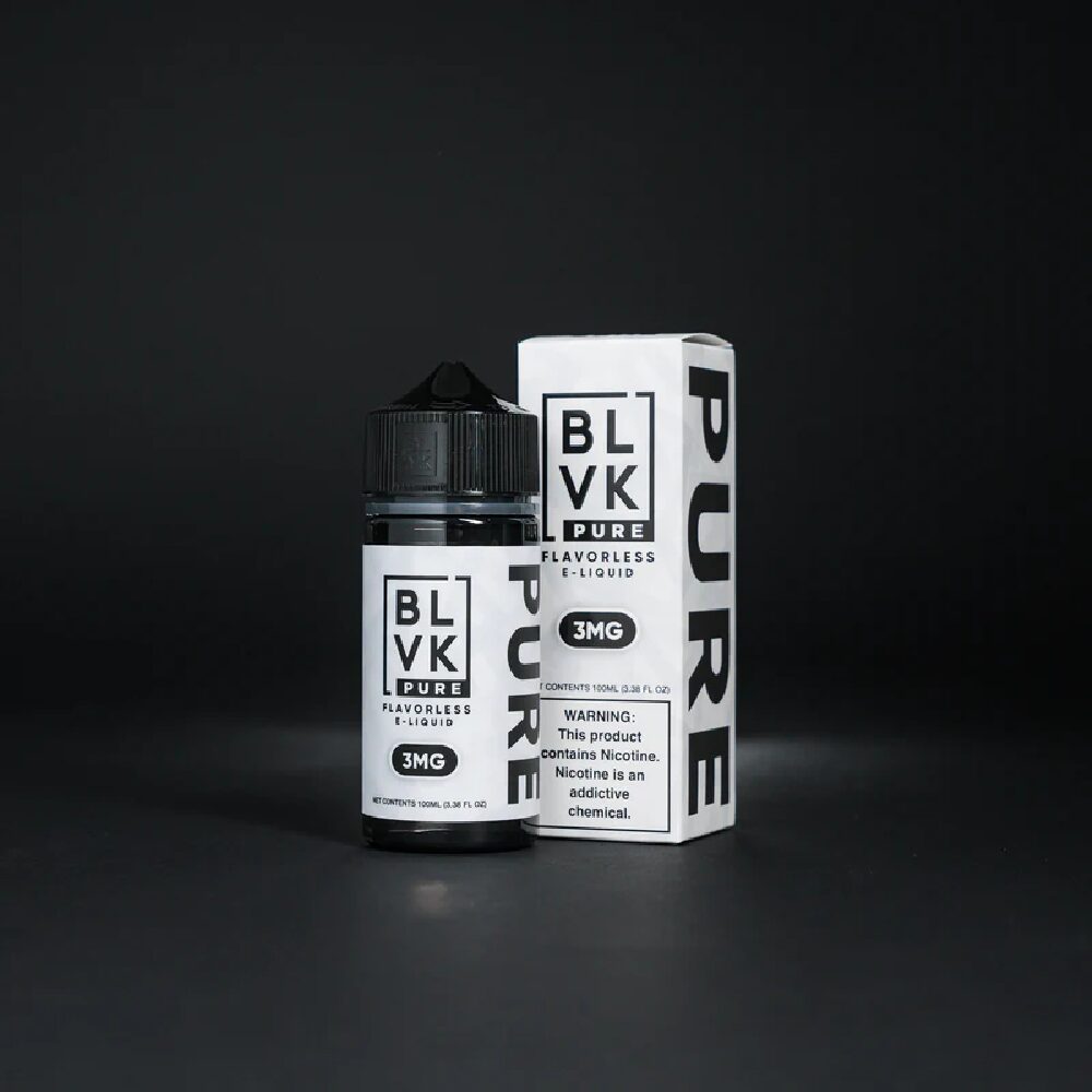 BLVK E-Liquid | 100mL | 3mg | PURE (Freebase) Flavorless with Packaging