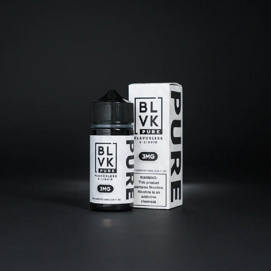 BLVK E-Liquid | 100mL | 3mg | PURE (Freebase) Flavorless with Packaging