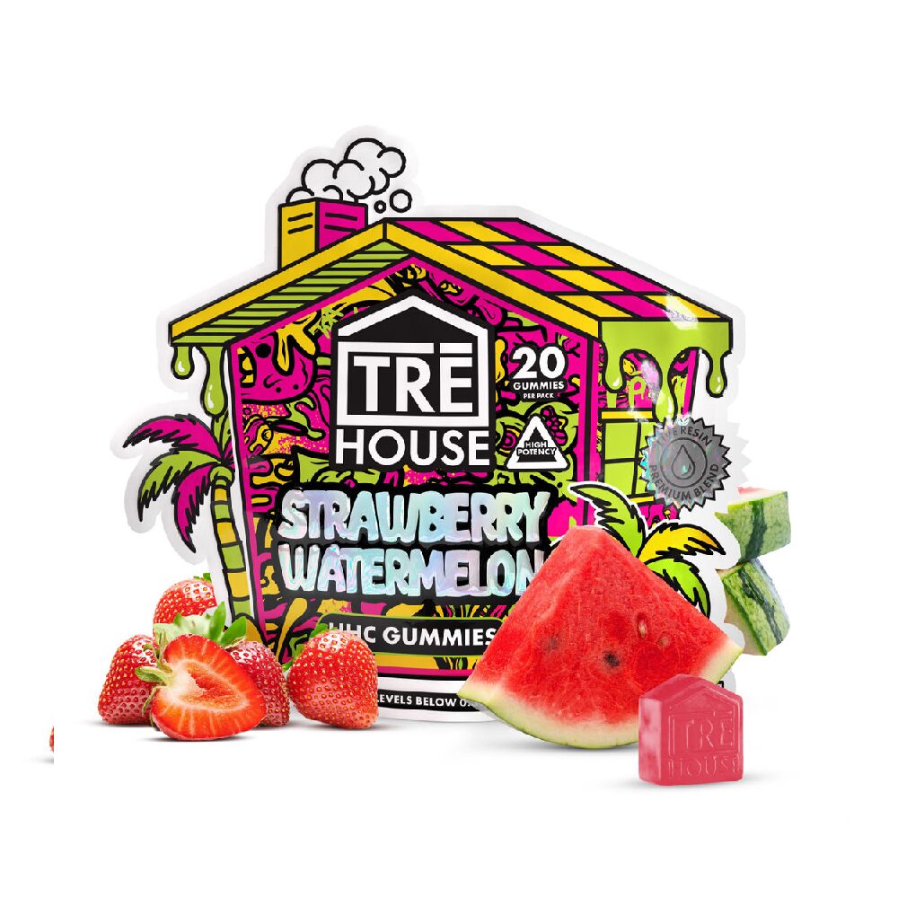 Tre House (Delta)(Gummies)(500mg 20ct Pouch) HHC - Strawberry Watermelon