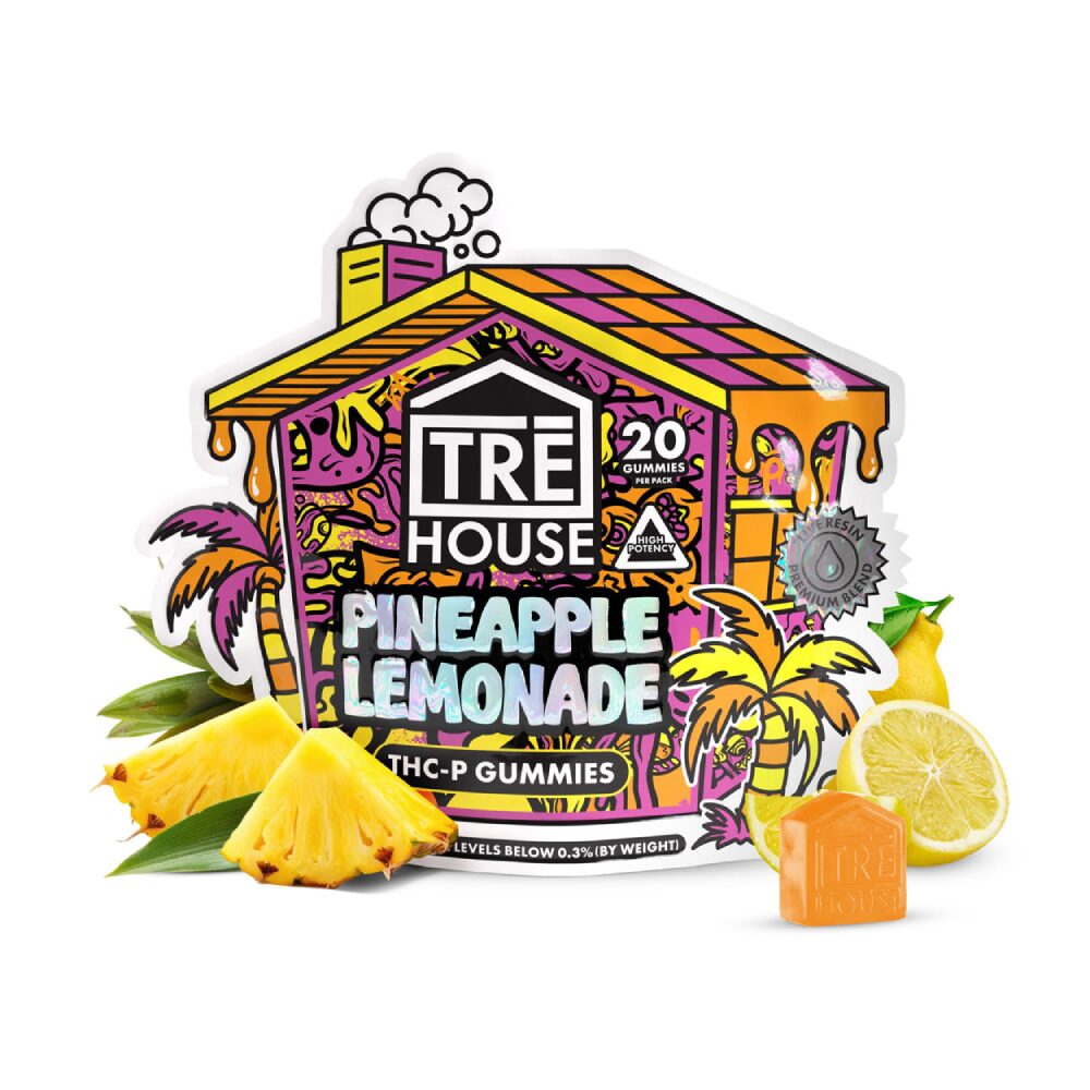 Tre House (Delta)(Gummies)(700mg 20ct Pouch) D8 + HHC + THCP - Pineapple Lemonade