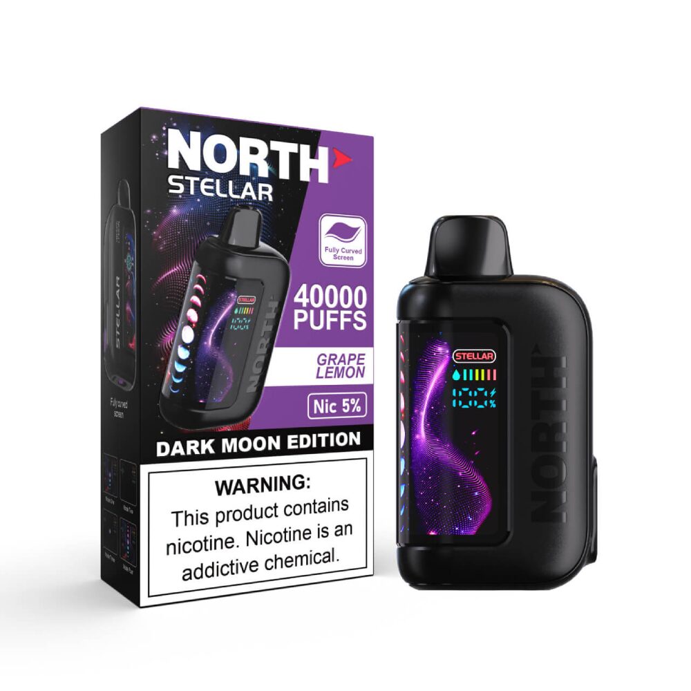 North Stellar (Dispo) | (40000Puff) |(20mL) | 50mg | Dark Moon Edition | Grape Lemon with packaging