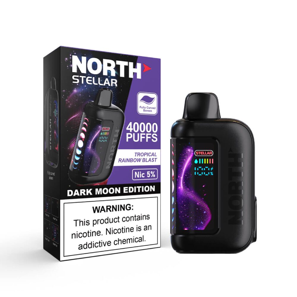 North Stellar (Dispo) | (40000Puff) |(20mL) | 50mg | Dark Moon Edition | Tropical Rainbow Blast with packaging
