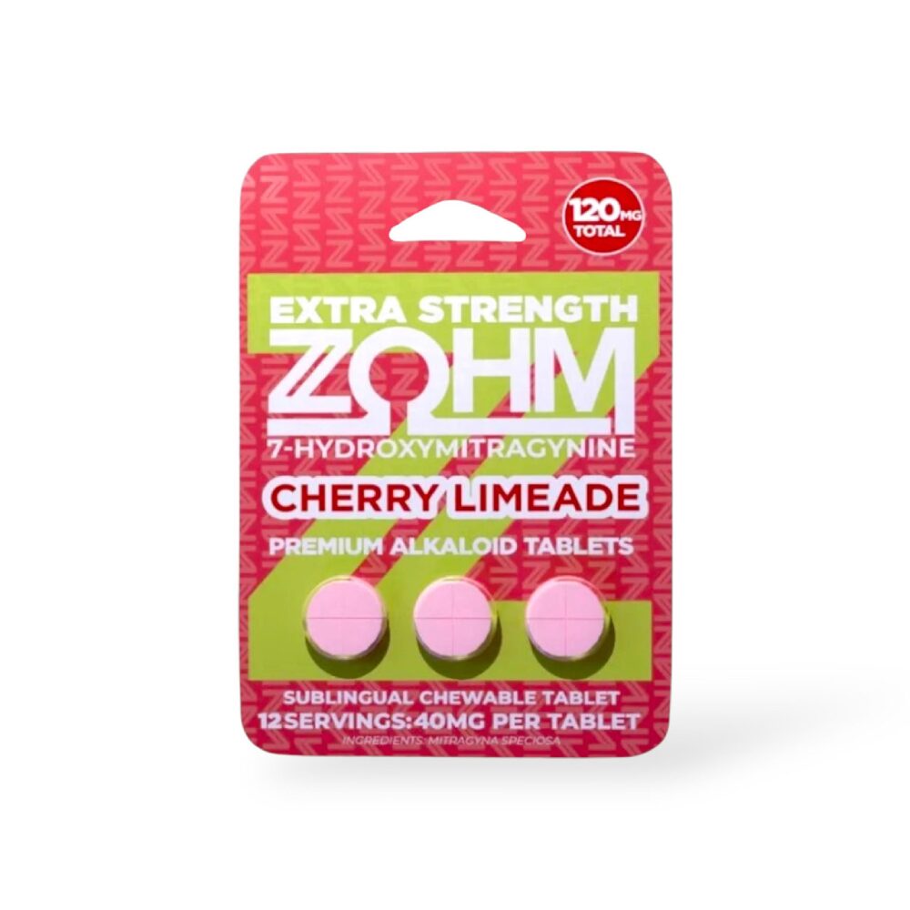 ZOHM 7-Hydroxymitragynine (Kratom)(Tablets)(120mg 3-Pack) Extra Strength - Cherry Limeade