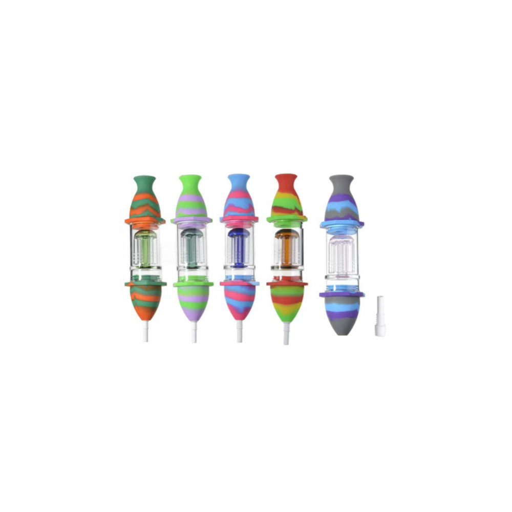 Non branded (Nectar Collector)(1-Pack) NC19 Silicone Tree Perc Nectar Collector with 10MM Ceramic Tip  - Group Photo