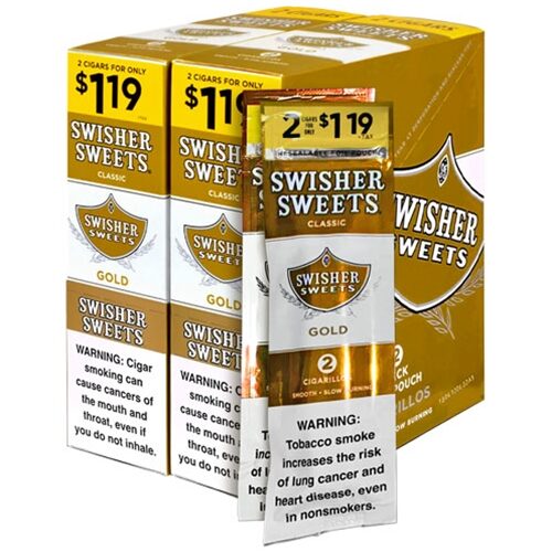 Swisher Sweets (DSPLY 15pc)(Cigar)(2-Pack) Classic - Gold (SAS) with packaging