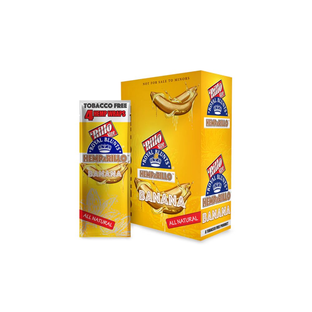 Royal Blunts Hemparillo All Natural (4 Wraps) - Banana with packaging
