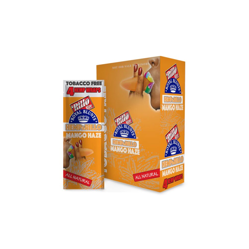 Royal Blunts Hemparillo All Natural (4 Wraps) - Mango Haze with packaging 
