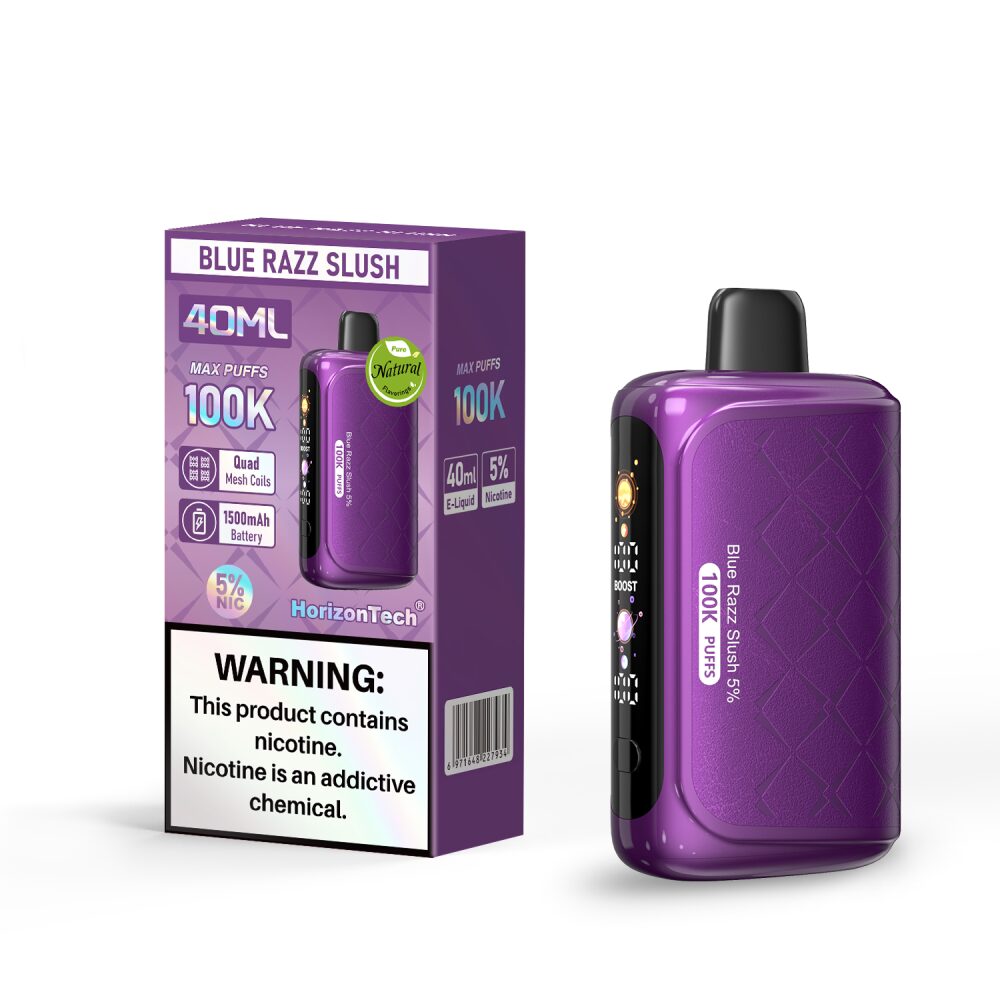 Horizon 100K (Dispo) | (100000Puff) |(40mL) | Blue Razz Slush with packaging