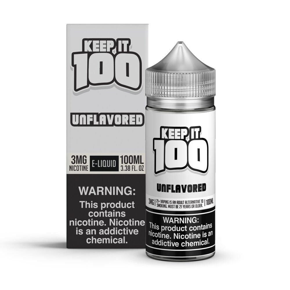 Keep It 100 TFN Series E-Liquid 100mL (Freebase) | Unflavored with Packaging