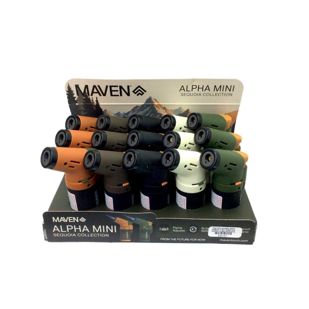Maven – DSPLY 20pc- Lighter Alpha Mini Sequoia Collection Pocket Lighter