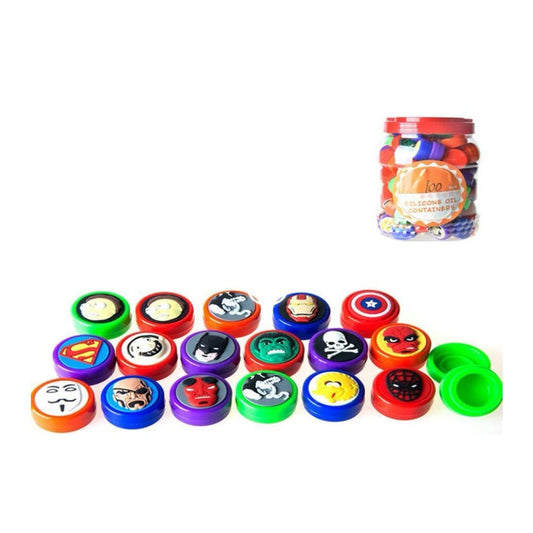 Non branded (DSPLY 100pc)(Accessories) Silicone Oil Containers - Mix Character Design (SAS)