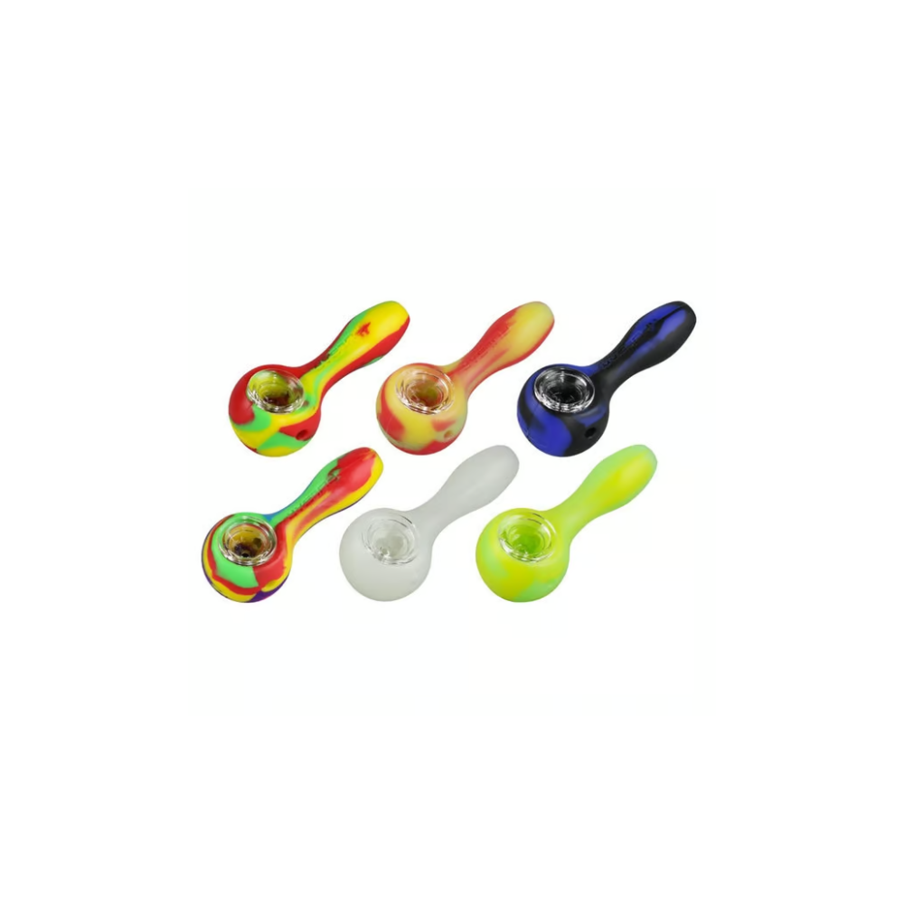 Non branded (Hand Pipe)(5-Pack) SHP10 Silicone Spoon Hand Pipe - Assorted Colors (SAS)