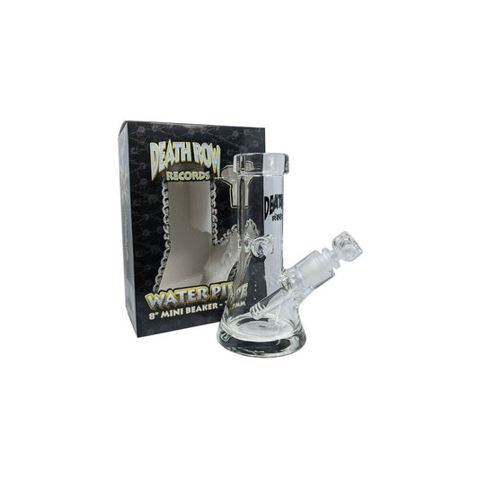 Death Row Records (Water Pipe) Mini Beaker 8″ 7mm Thick Glass with 14M Bowl with packaging