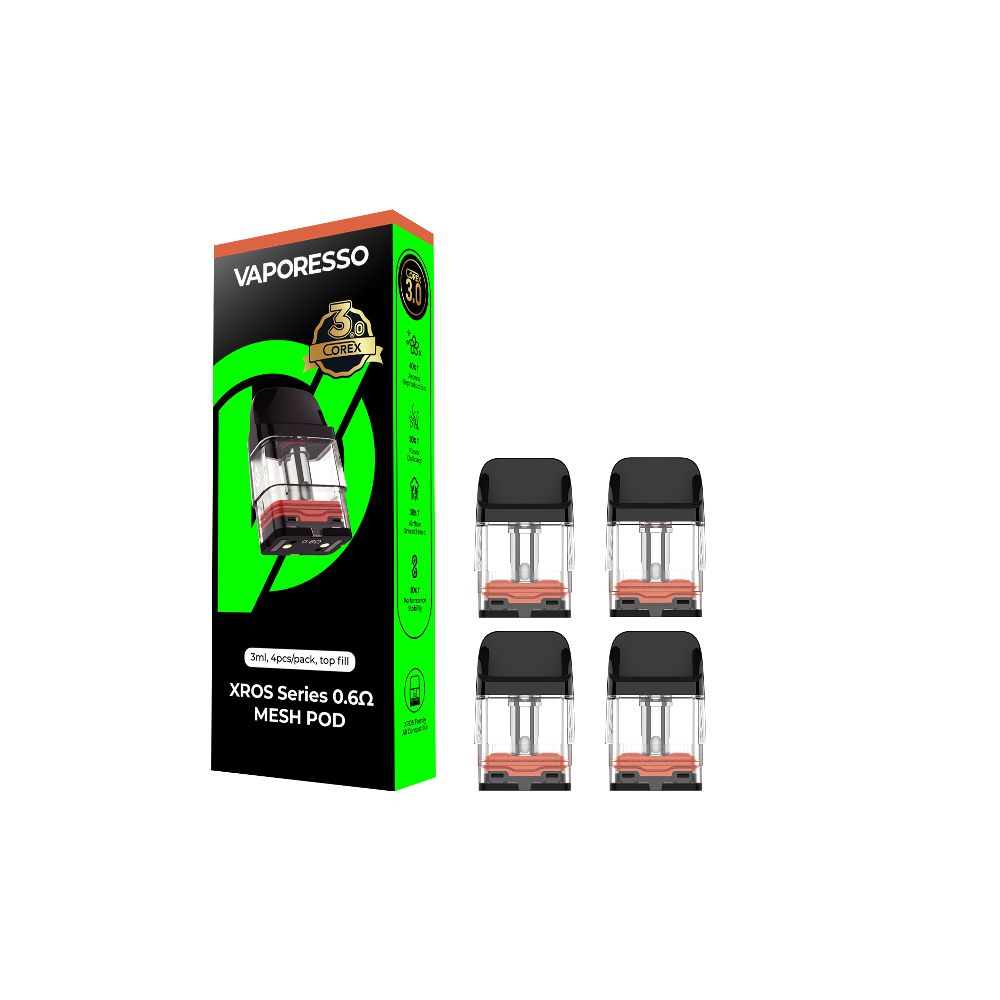 Vaporesso XROS COREX 3.0 – Pods- 4-Pack 3mL Top-Fill - 0.6ohm Mesh