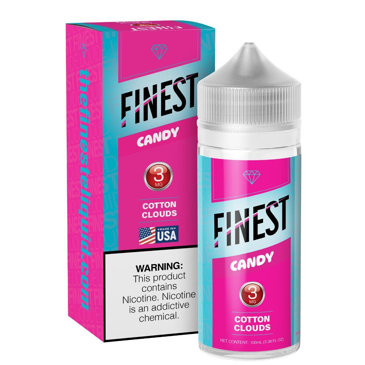 Finest E-Liquid 100mL (Freebase) - Cotton Clouds with packaging