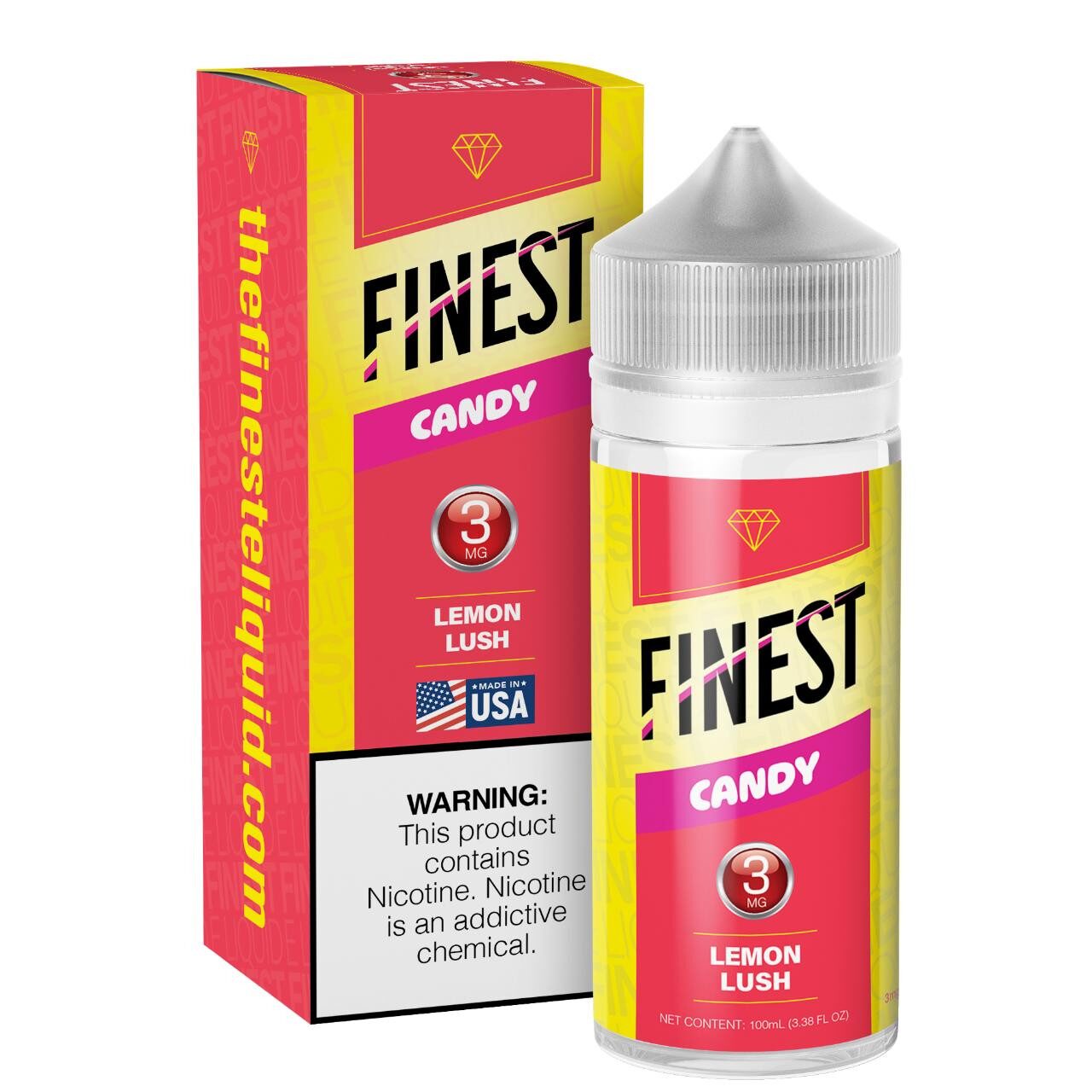 Finest E-Liquid 100mL (Freebase) - Lemon Lush with packaging