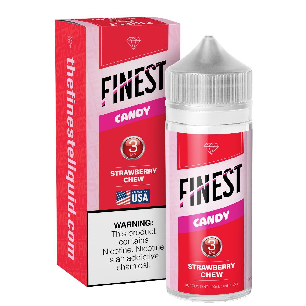 Finest E-Liquid 100mL (Freebase) - Strawberry Chew packaging