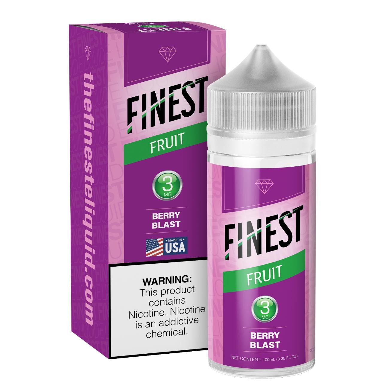 Finest E-Liquid 100mL (Freebase) - Berry Blast with packaging