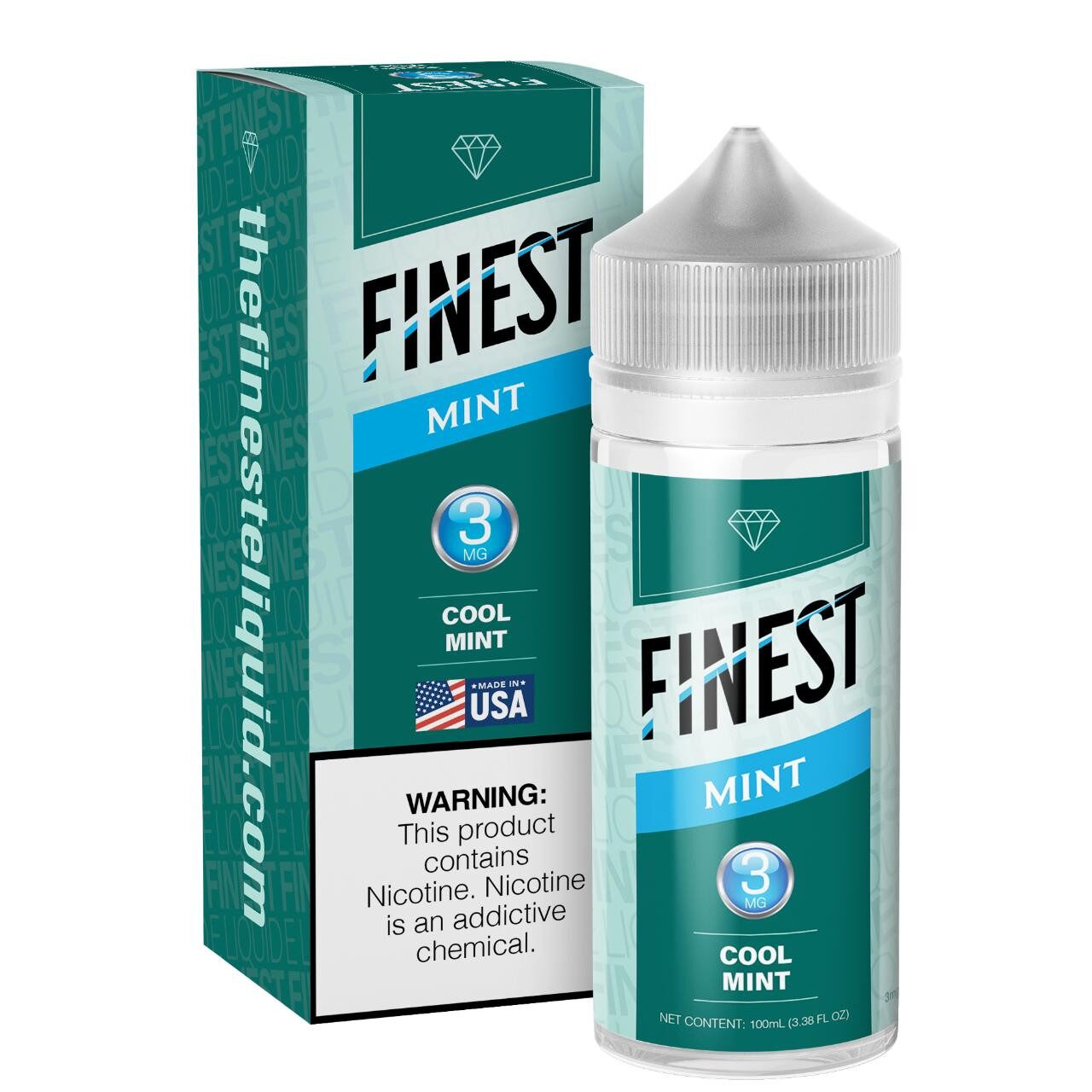 Finest E-Liquid 100mL (Freebase) - Cool Mint with packaging