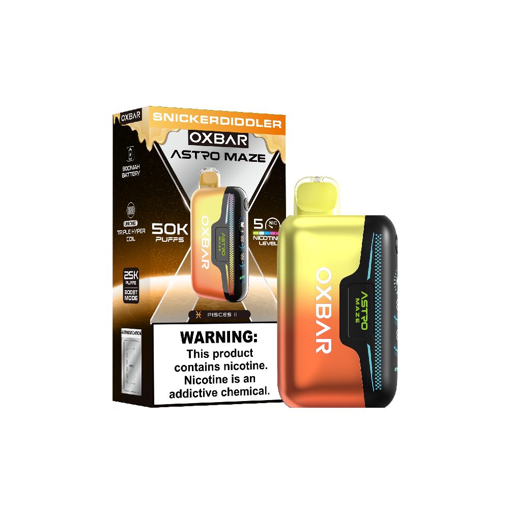 Oxbar Astro Maze (Dispo)(50000Puff)(14mL) - Snicker Diddler with packaging