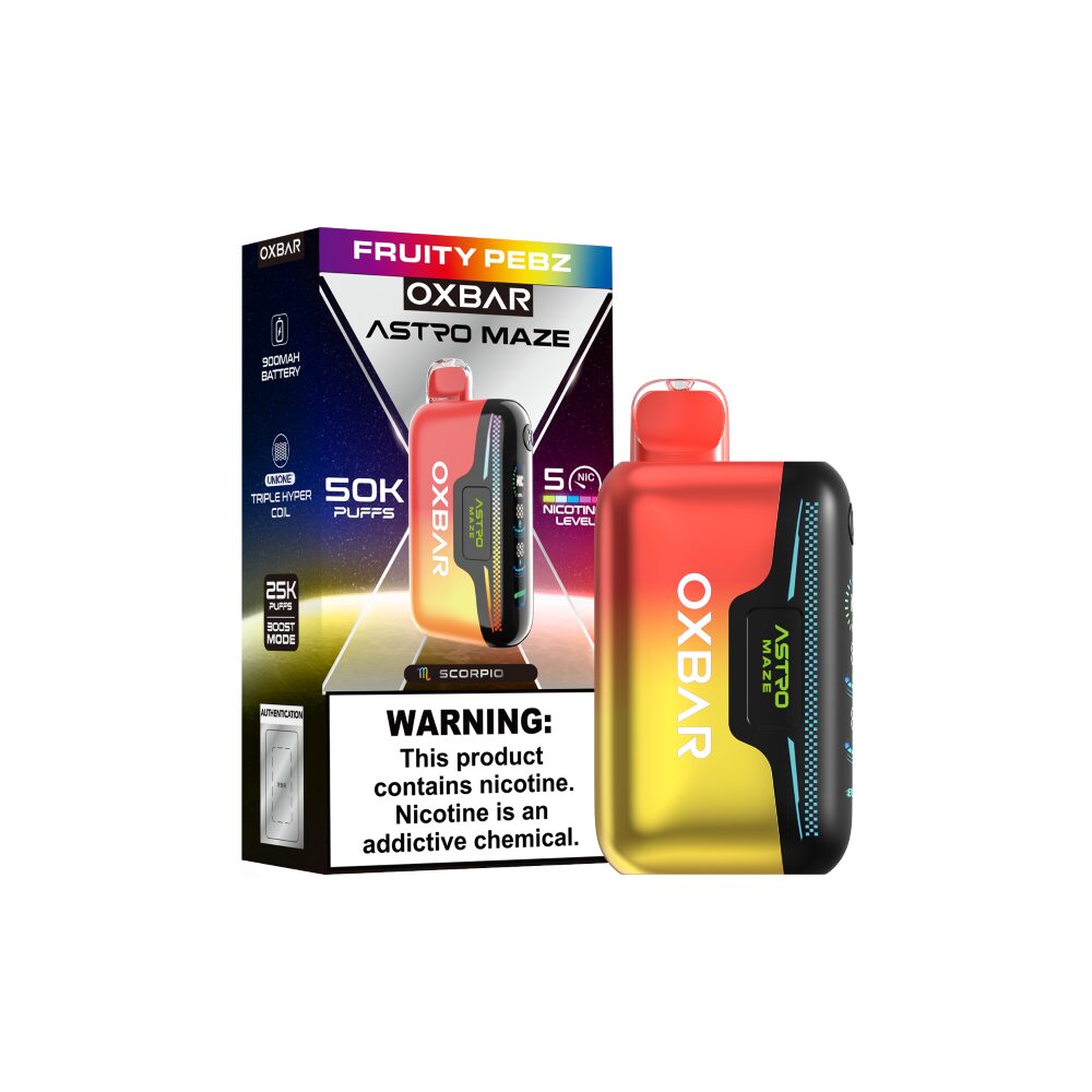 Oxbar Astro Maze (Dispo)(50000Puff)(14mL) - Fruity Pebz with packaging