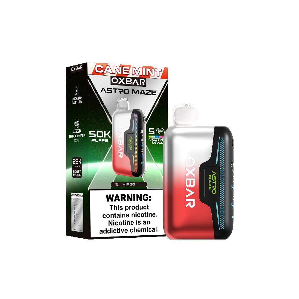 Oxbar Astro Maze (Dispo)(50000Puff)(14mL) - Cane Mint with packaging