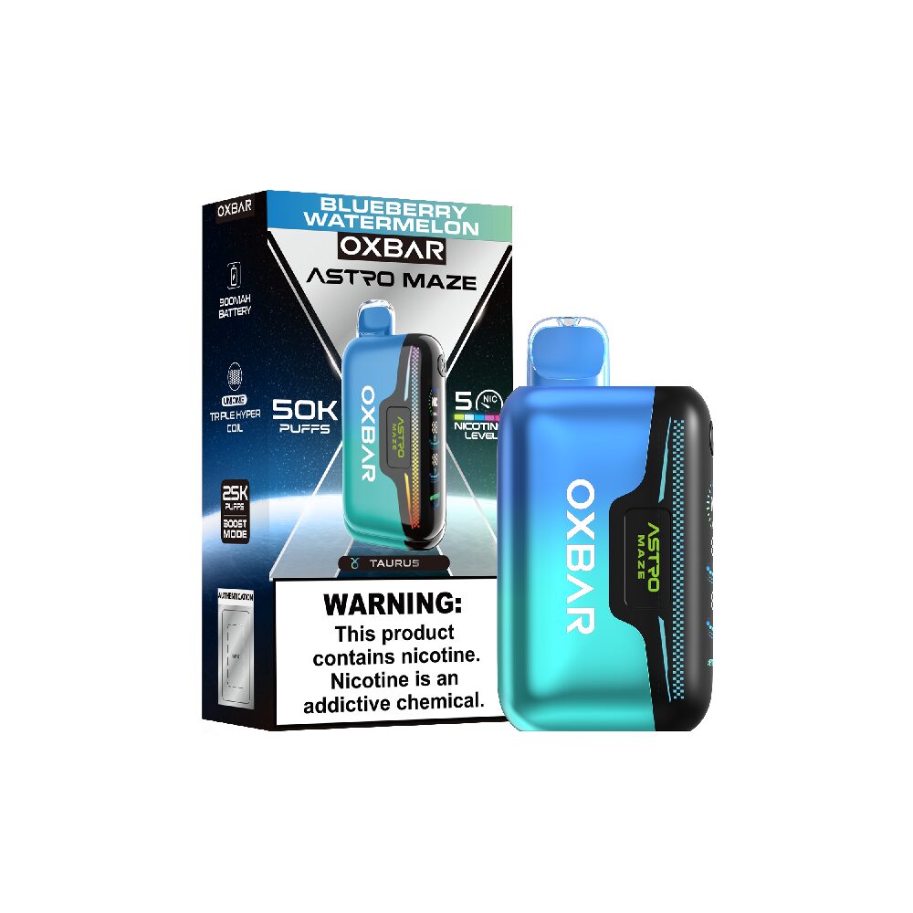 Oxbar Astro Maze (Dispo)(50000Puff)(14mL) - Blueberry Watermelon with packaging
