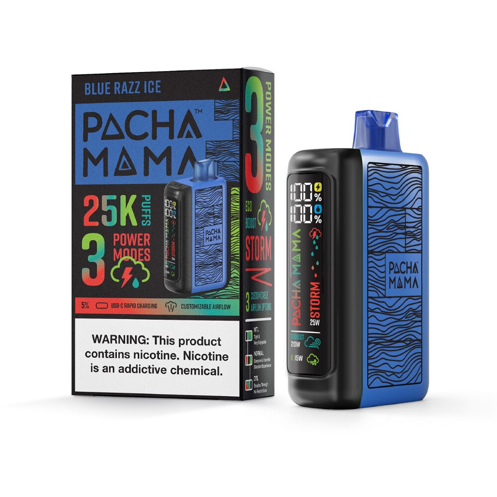Pachamama 25k – Dispo- 25000Puff- 20mL | Blue Razz Ice with Packaging