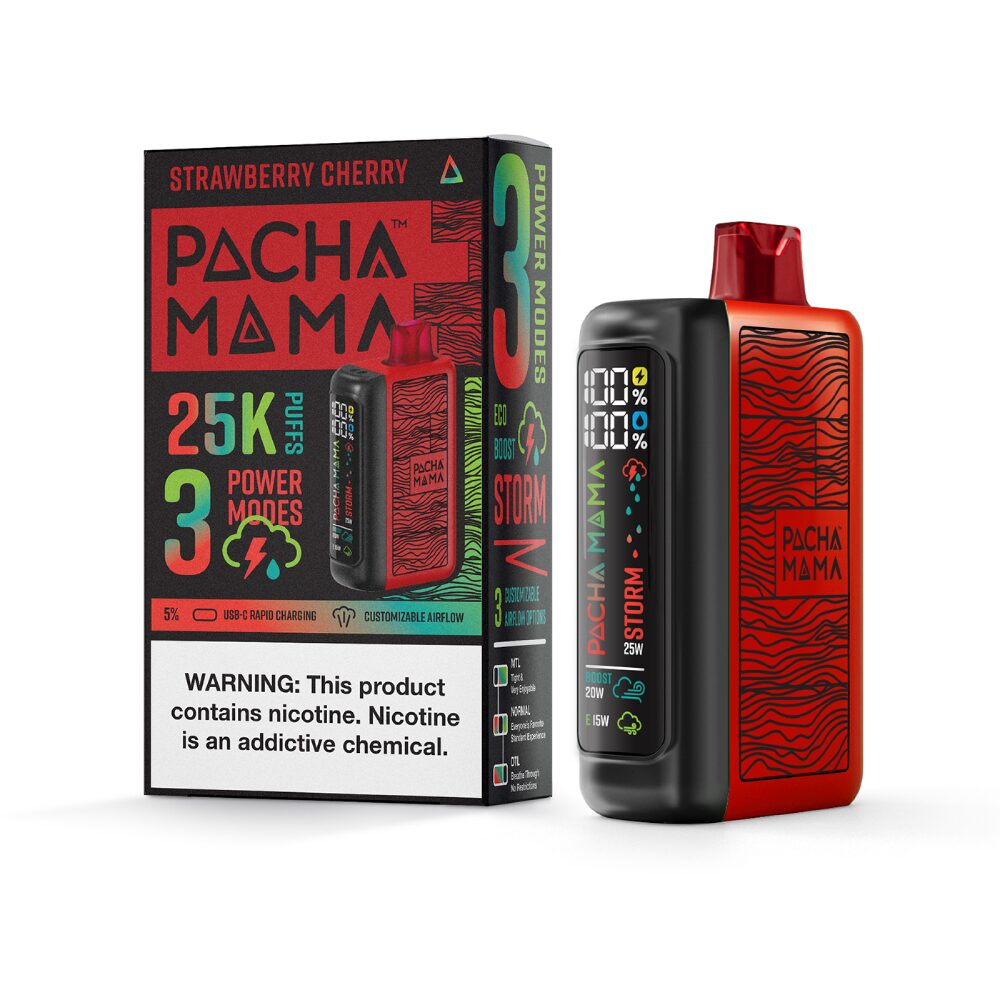 Pachamama 25k – Dispo- 25000Puff- 20mL | Strawberry Cherry with Packaging