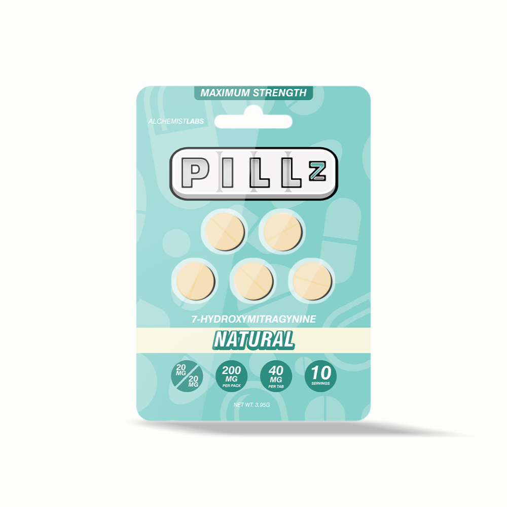 Pillz (Kratom)(Tablets)(200mg 5-Pack)-Natural