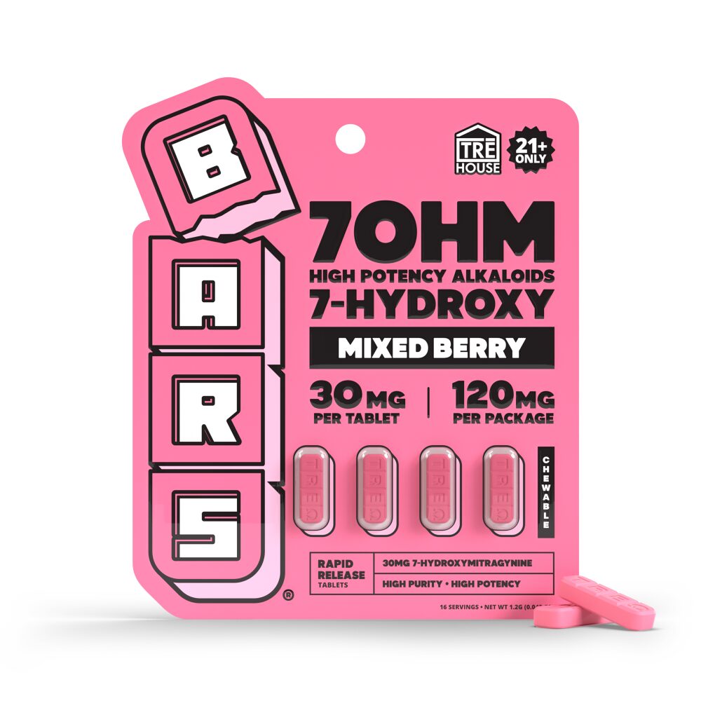BARS x TreHouse 7OHM (Kratom)(30mg 4ct Tablet) 7 Hydroxy - Mixed Berry
