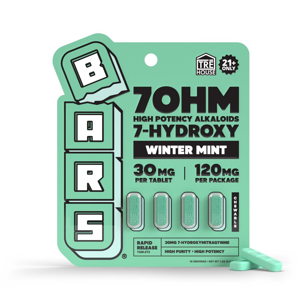 BARS x TreHouse 7OHM (Kratom)(30mg 4ct Tablet) 7 Hydroxy - Winter Mint