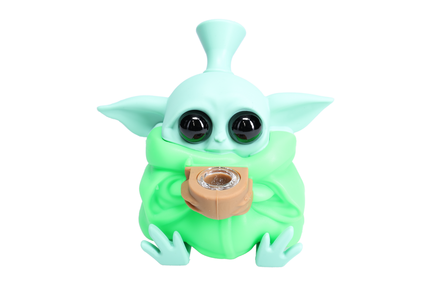 Non branded (Hand Pipe)(1-Pack) SHP12 Baby Yoda Silicone Hand Pipe - Green