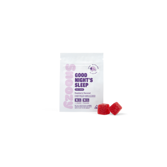Snoozy (CBD)(Gummies)(20ct Pouch) CBD + CBN - Raspberry (Goodnight's Sleep)