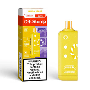 Off-Stamp X-Cube 25000 Pod(5 Pack) Lemon Heads with packaging