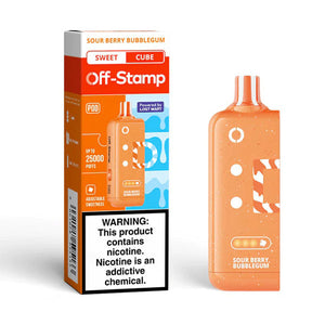 Off-Stamp X-Cube 25000 Pod(5 Pack) Sour Berry Bubblegum with packaging