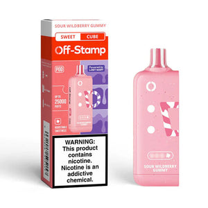 Off-Stamp X-Cube 25000 Pod(5 Pack) Sour Wildberry Gummy with packaging