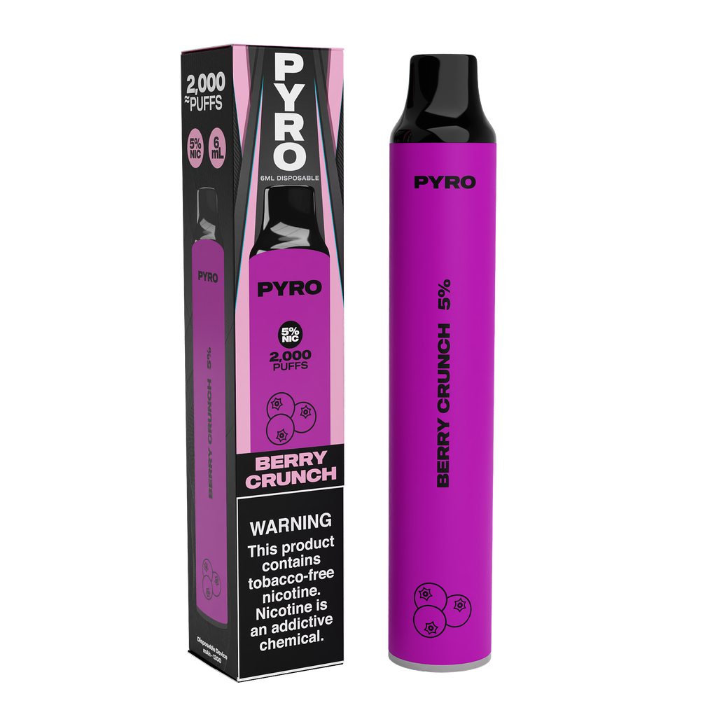 Pyro Disposable 2000 Puffs 6mL 50mg | MOQ 10 | Berry Crunch with Packaging