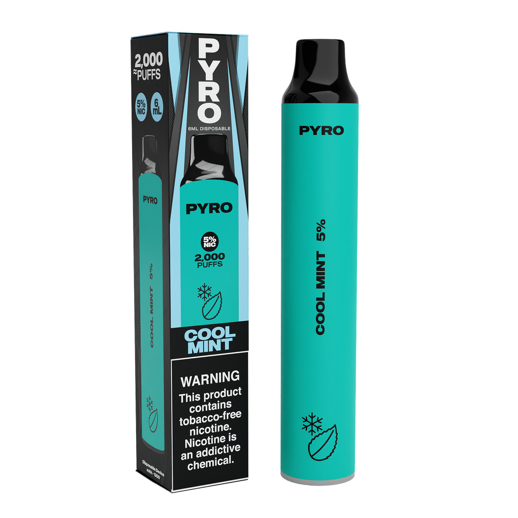 Pyro Disposable 2000 Puffs 6mL 50mg | MOQ 10 | Cool Mint with Packaging
