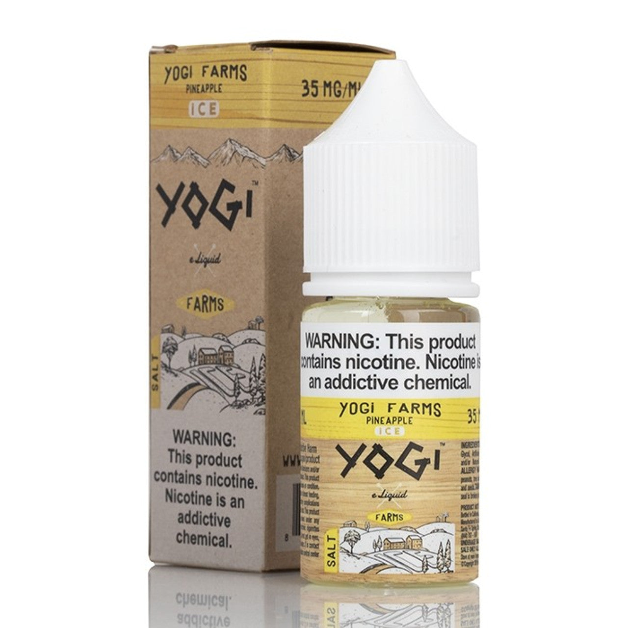 Yogi Salt Series E-Liquid 30mL | Farms Pineapple Icewith Packaging