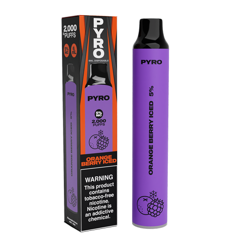 Pyro Disposable 2000 Puffs 6mL 50mg | MOQ 10 | Orange Berry Iced  with Packaging