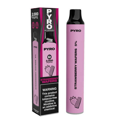 Pyro Disposable 2000 Puffs 6mL 50mg | MOQ 10 | Strawberry Wafers with Packaging